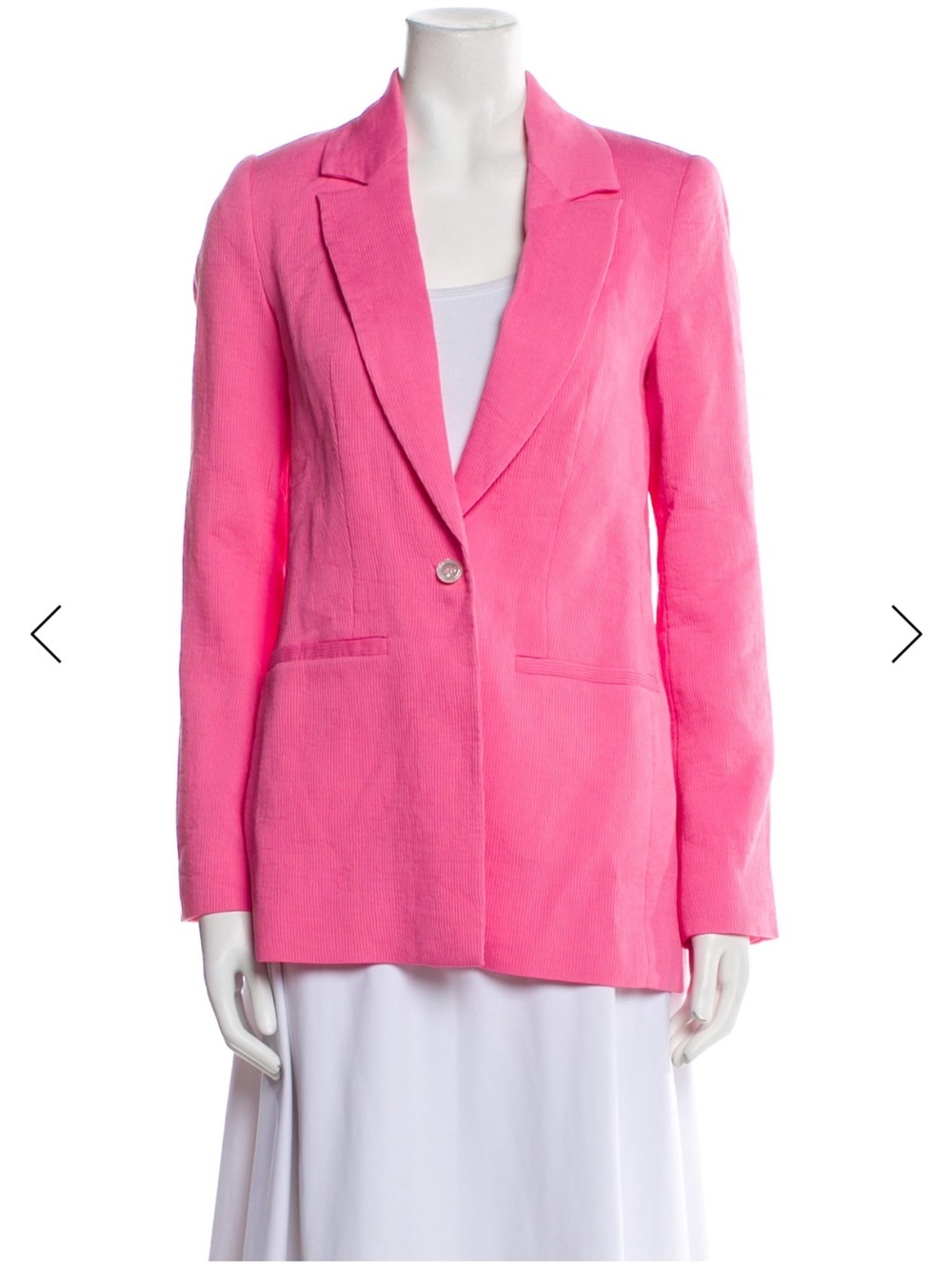 NWT STAUD Bright Pink Single-Button Blazer